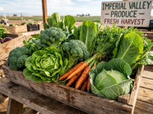 Fresh harvested Imperial Valley winter vegetables