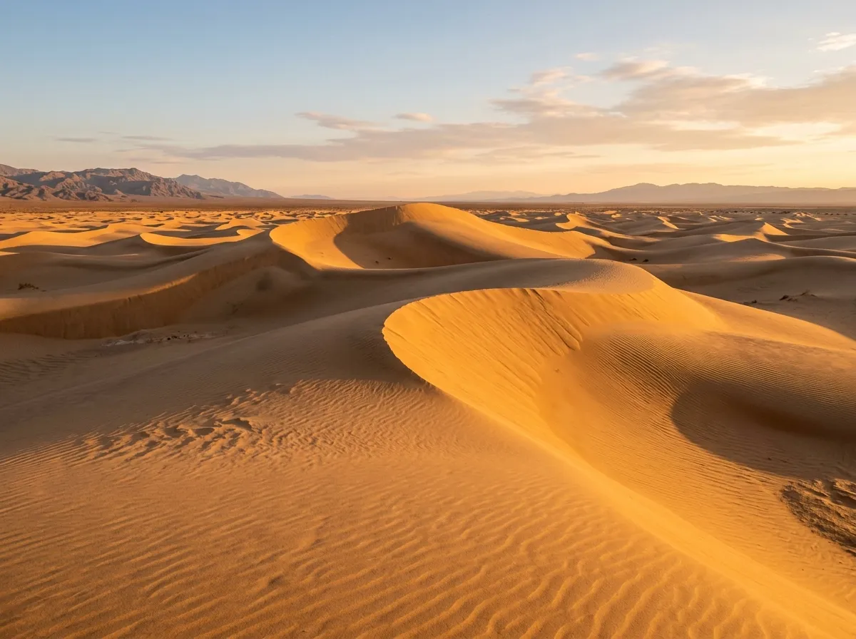 Golden ridges at the Imperial Sand Dunes in Imperial County