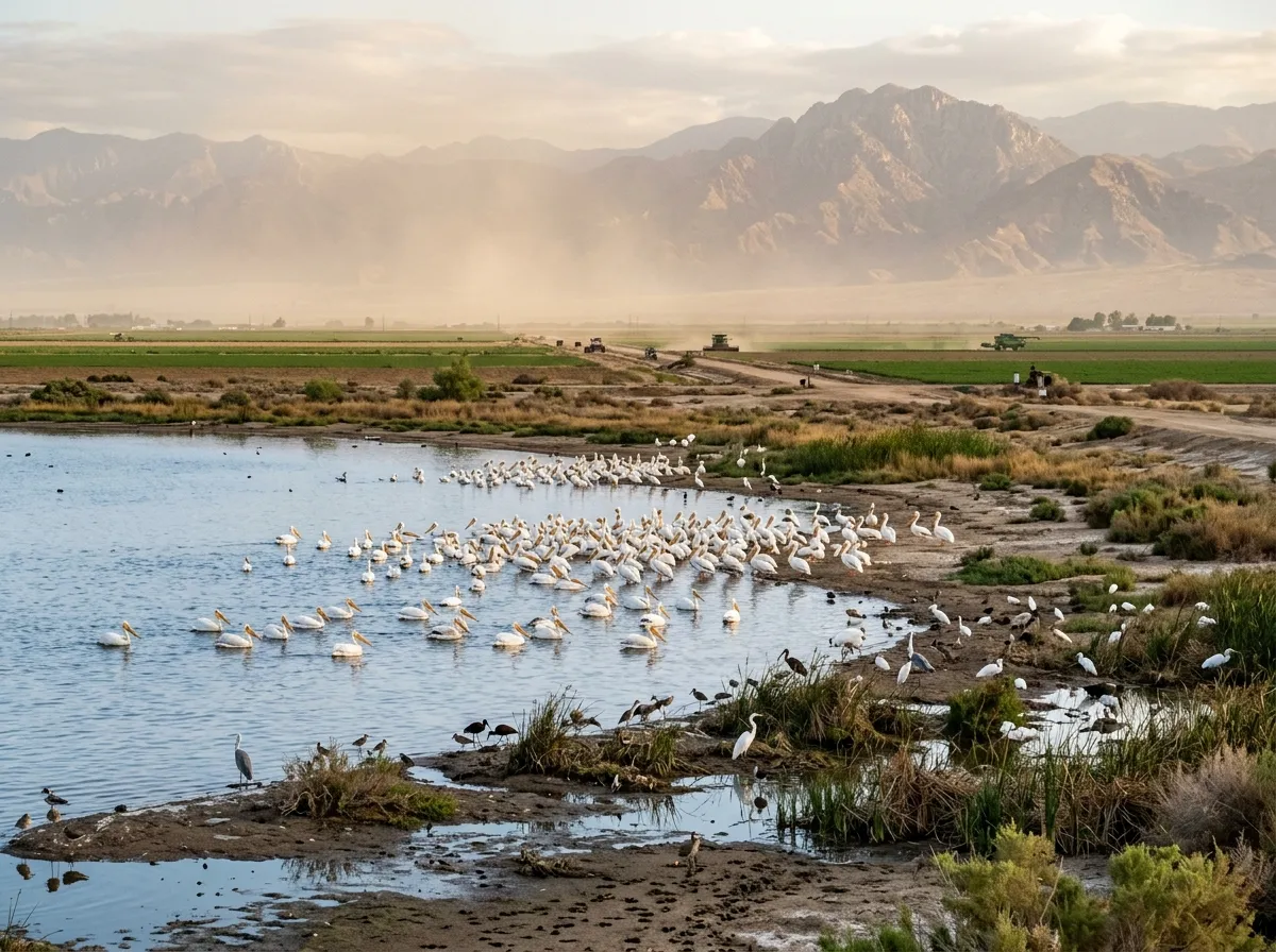 Migratory birds near the southern Salton Sea in Imperial County