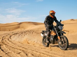 Off-road rider wearing proper safety equipment at Imperial Sand Dunes