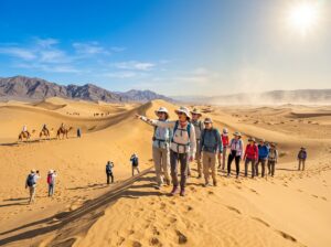 Visitors enjoying Imperial Sand Dunes during optimal fall season